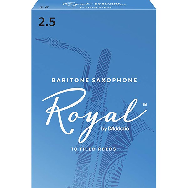 D'Addario Rico RLB1025 Royal Baritone Sax Reeds, Strength 2.5 - 1 Piece